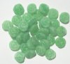 25 12mm Matte Marble Green & White Disks with Swirl